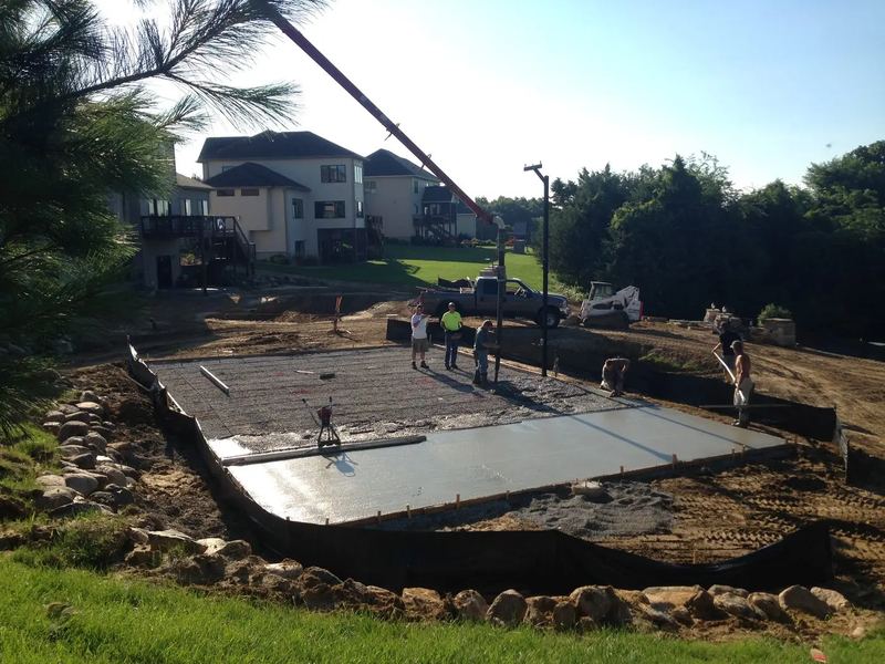 Concrete contractors job in the Lucas Farms neighborhood of Iowa City